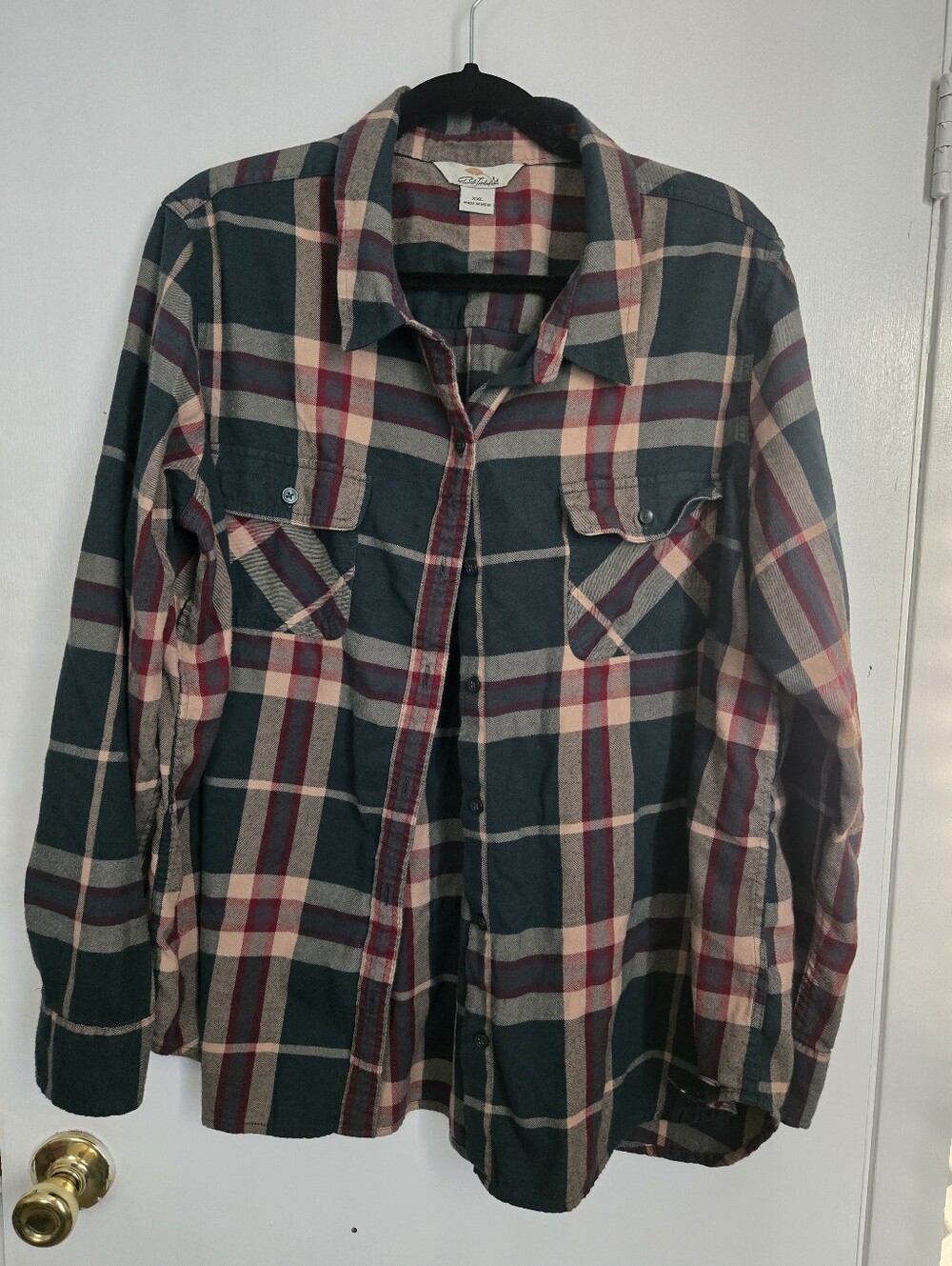 Bob Timberlake Men’s Dark Green Plaid Flannel Shirt XXL